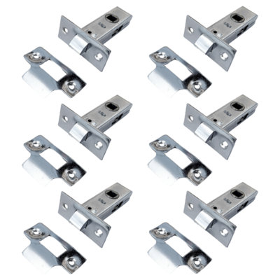 B&Q -  Mortice Tubular Door Latch 63mm Internal Door Catch Handle Nickle PlatePack Of 6