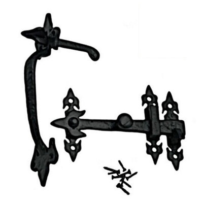 Betley Butterfly Suffolk Latch Antique Black Fleur De Lys Thumb Latch Cast IronIndoor/outdoor45mm from B&Q