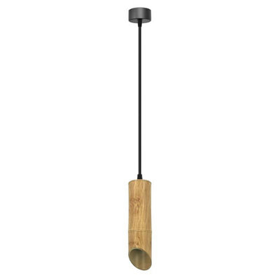  - Led Pendant Gu10 Base Bamboo Tube Cylinder Contemporary Ceiling Light