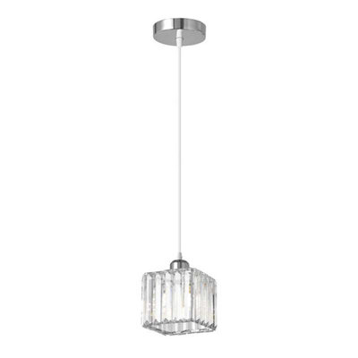  - Square Crystal Shade Mini Pendant Light
