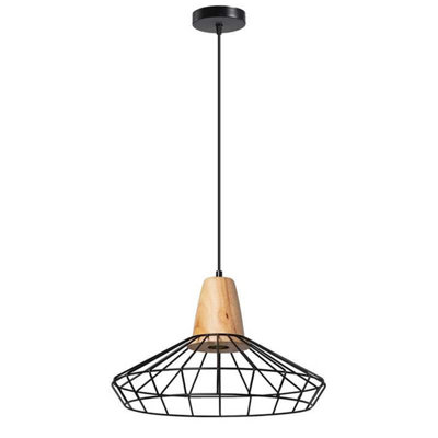  - Vintage Single Cage Pendant Light E27 Hanging Lamp