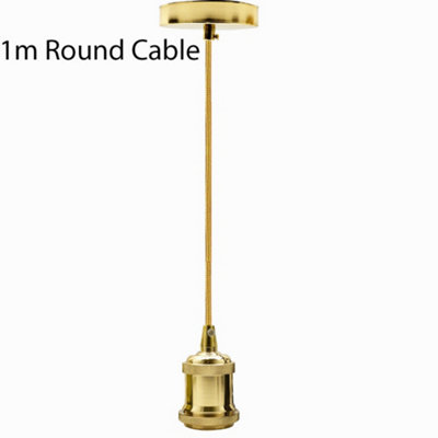  - Vintage Retro Industrial Pendant Ceiling Rose Fitting E27 Lamp Bulb Holder
