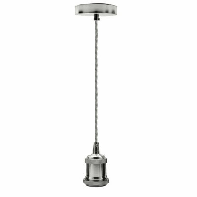 B&Q Light Industrial E27 Hanging Lamp With 1 Twisted Cable - Chrome Socket 1M