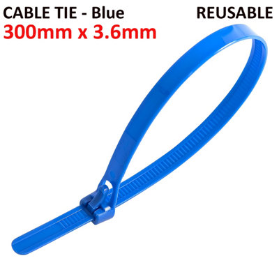 100 Pack Releasable Zip Ties Heavy Duty Reusable Nylon Cable Wraps from B&Q