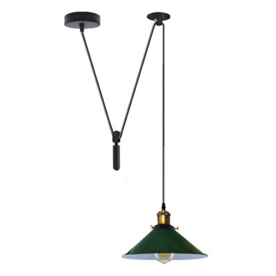  - Retro Industrial Pendant Light Green Spider Style Hanging Lamp With Adjustable 195Cm CordE27 Socket