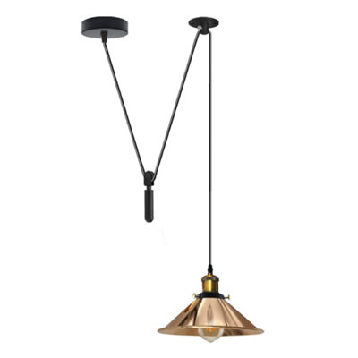  - Retro Industrial Pendant Light Single Flame Spider Lamp In French GoldAdjustable 195Cm CordE27 Socket