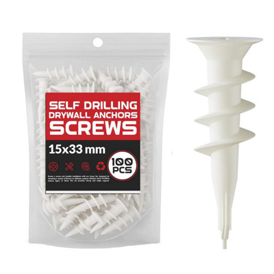 15mm X 33mm White Gypsum Board Screws 100 Pack  Drive Drywall Screws For Plasterboard & Sheetrock from B&Q