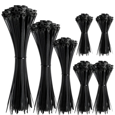  - Black Nylon Cable Ties 100 Pack  450mm X 4.6mm Zip Ties With Self Locking Design For HomeGardenOffice & More