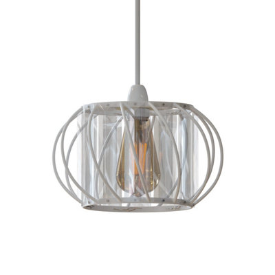 Crystal Glass Ceiling Light Fixture Decorative Lamp Cage Flush Mount from B&Q