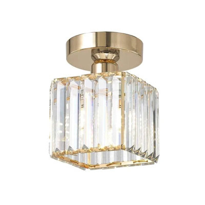 Modern Crystal Semi Flush Mount Ceiling Light Elegant Fixture For KitchenLiving RoomBedroom
