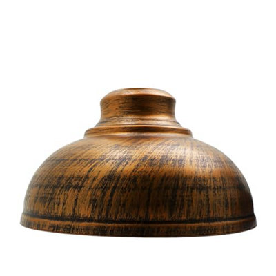 Brushed Copper Pendant Light Shade 29Cm Retro Industrial Replacement Ceiling Lampshade E27 from B&Q