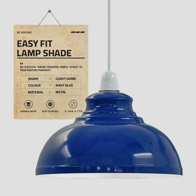  - Navy Blue Metal Lamp Shade 29Cm Easy Fit Ceiling Light ShadeModern Replacement Lampshade For E27 Pendant Lights