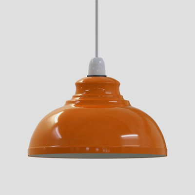 - 29Cm Orange Lamp Shade Metal Ceiling Light Shade Modern Pendant Lampshade E27 Easy Fit