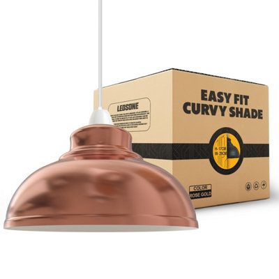  - Industrial Ceiling Light Shade Vintage E27 Dome Shaped 29Cm Easy Fit Lampshades For Rose Gold Pendant Lamp For Kitchen Light Shade