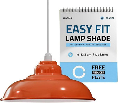 32Cm Ceiling Lamp Shade Modern Pendant Orange Light Shade For Living RoomBedroomHallway  Easy Fit Drum Lampshade from B&Q