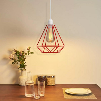  - Vintage Geometric Cage Lampshade E27 Pendant Light Shade20X20Cm
