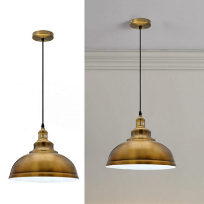 Ledsone 2 Pack Industrial Pendant Lights Yellow Brass Metal Ceiling Fixtures With 95Cm Adjustable Cable from B&Q