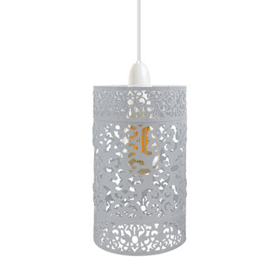 Easy Fit Wire Cage Frame Open Style Pendant Light Shade Metal Cage Drum Lampshade Ceiling Pendant Lamp With Free Reducer Plate from B&Q