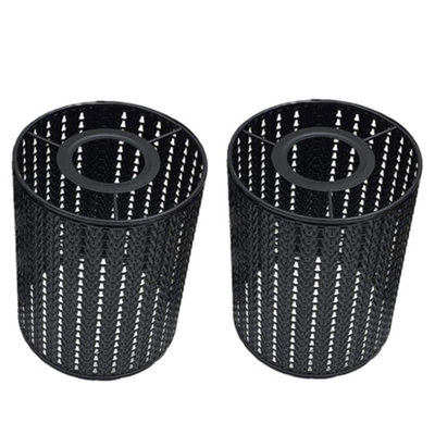 2 Pack Of Black Pendant Light Shade Metal Drum Shaped Lampshade Industrial Easy Fit Ceiling Indoor Wire Cage Lampshade from B&Q