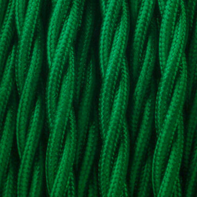 Dark Green Twisted Fabric Cable 3 Core Vintage Electrical Flex 0.75mm 1M/5M/10M from B&Q