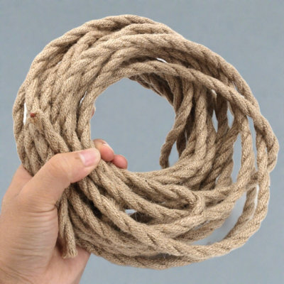 Pack 10M Hemp Rope 3 Core Cable 3 Core CablesElectric Wire 3 Core Vintage Cable 3 Core Vintage Flex Cable 3 Core Flexible Cables from B&Q
