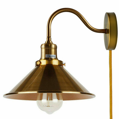 - Plug In Wall Lighting 2M Cable Dimmer Switch Light Fittings