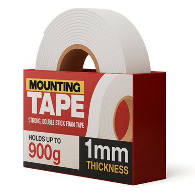 Double Sided Adhesive Tape White Multipurpose Foam Strong Mounting Tape For Diy Craft Gift Boxes Decor Heavy Duty Roll from B&Q