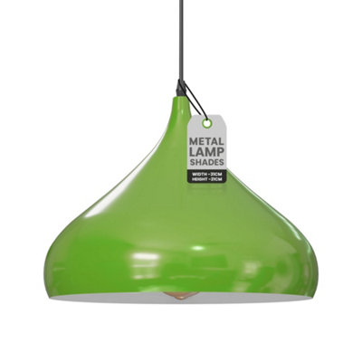  - Ledsone Green Metal Pendant Light 31.5Cm Easy Installation For Living Room And Kitchen