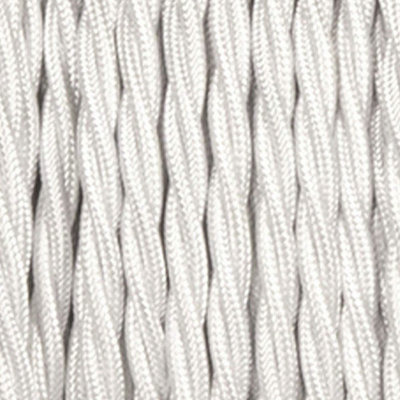 3 Core Twisted White Vintage Electric Fabric Cable Flex 0.75mm  5M Retro Cloth Covered Wire from B&Q