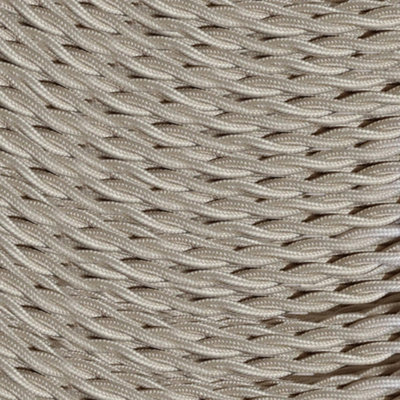 Fabric Cable 3 Core Twisted Wire 5 Meter Vintage Electrical Lamp CordCream Colour from B&Q