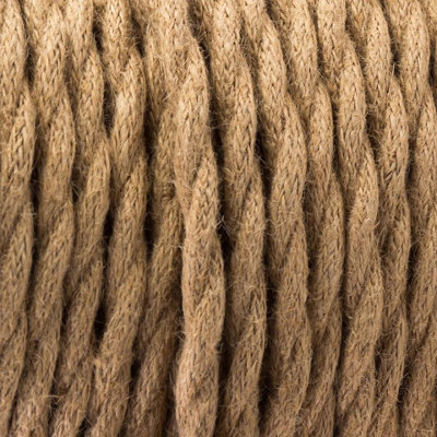 2 Core Twisted Hemp Fabric Cable 0.75mm Eco Friendly Cloth Covered Wire 5M from B&Q