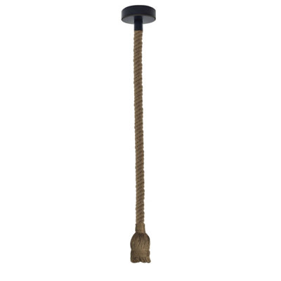 Vintage Ceiling Pendant Light Industrial Loft Hemp Rope E27 Holder Retro Lamp from B&Q