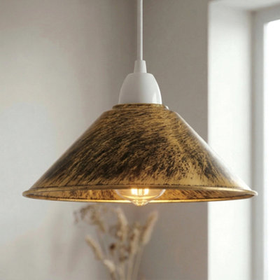 Brushed Copper Retro Metal Lamp Shades Ceiling Light Shades 22Cm Easy Fit Pendant Shade from B&Q