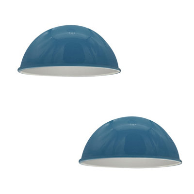 2Pack Cyan Blue Lamp Shades With White Inner Light Shade Ceiling Modern Pendant Lampshades For Ceiling Lights Living Room from B&Q