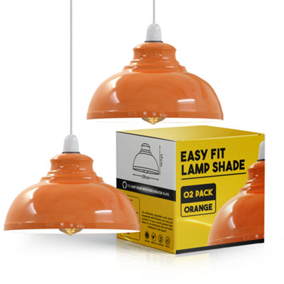 2Pack Light Shade CeilingMetal Orange Lampshades For Ceiling LightsEasy Fit Pendant Lamp Shades For Table LampsLiving Room from B&Q