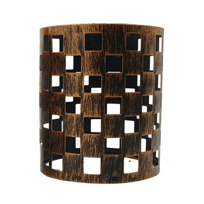 Brushed Copper Metal Bulb Guard Drum Shaped Lamp Shades For Ceiling Pendant Lights Indoor Easy Fit Wire Cages from B&Q