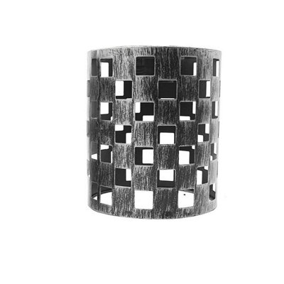  - Brushed Silver Metal Easy Fit Drum Cage Ceiling Light Shade Hollow Out Lamp Shade For Ceiling Pendant Light