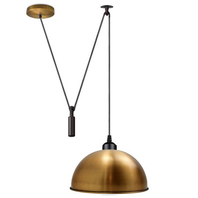  - Rustic Farmhouse Pendant Light Vintage Yellow Brass Mini Ceiling Lamp For Kitchen Island