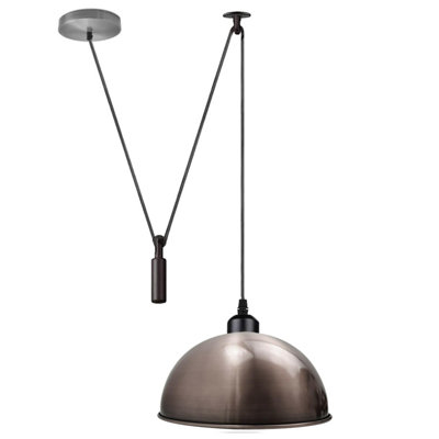  - Rustic Farmhouse Pendant Light Vintage Satin Nickel Mini Ceiling Lamp For Kitchen Island