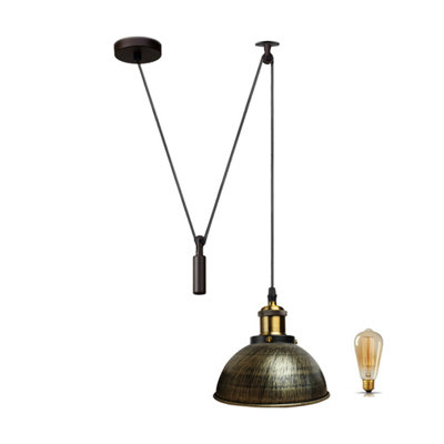  - Retro Style Lamp Industrial Loft Adjustable Metal Pendant 1 Way Ceiling Light