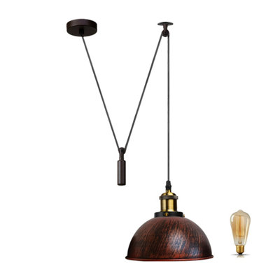 - 1 Way Retro Style Lamp Industrial Loft Adjustable Metal Pendant Ceiling Light