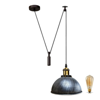  - 1 Way Retro Style Lamp Industrial Loft Adjustable Metal Pendant Ceiling Light