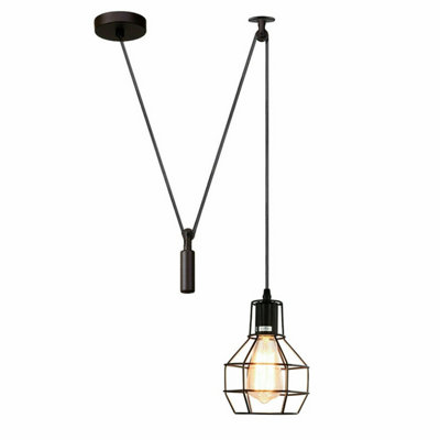  - Industrial Spider Light 1 Way Wire Cage Pendant Lamp