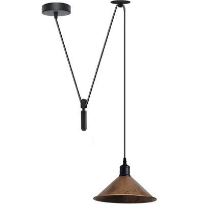  - Brushed Copper Pendant Light Modern Farmhouse Pulley System Lamp For Kitchen Island
