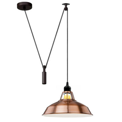  - Modern Copper Pendant Light Long Metal Shade With 2M Cord For Kitchen Islands