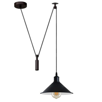  - Modern Black And White Pendant Light Adjustable Hanging Lamp With 2M Cord For Kitchen Islands