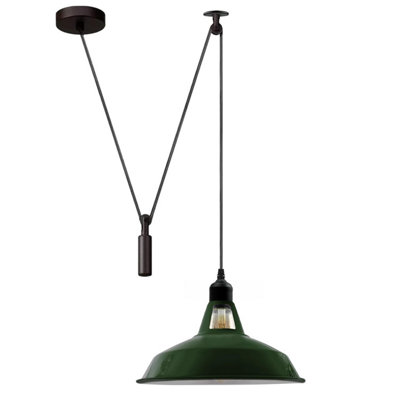  - Modern Green Pendant Light Kitchen Islands Long Metal Shade Hanging Light With 2M Wire Cord For Modern For Indoor