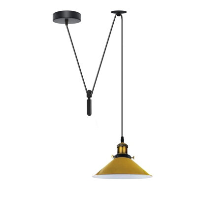  - Ledsone E27 Yellow Vintage Pendant Light 2M Metal Hanging Lamp Retro Ceiling Lamp 60W For Indoor 110V To 240V