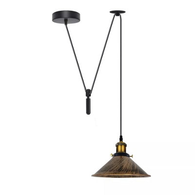  - Ledsone Single Head Brushed Copper Ceiling Pendant Spider Light Adjustable 195Cm Cord E27 Bulb Base 60W 110V-240V