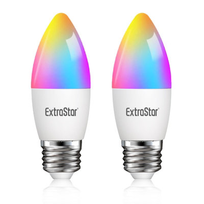 Extrastar E27 6w Wifi Led Smart Light Bulb, Pack Of 2